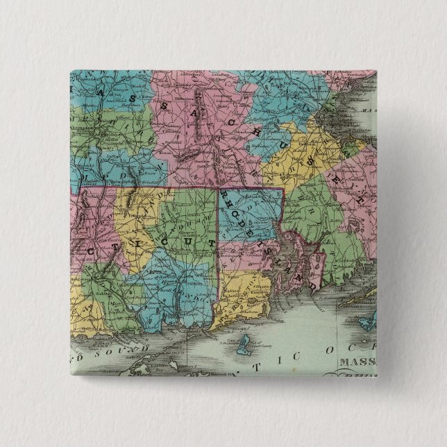 Massachusetts Rhode Island And Connecticut 15 Cm Square Badge (Front)