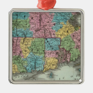Massachusetts Rhode Island And Connecticut Metal Tree Decoration