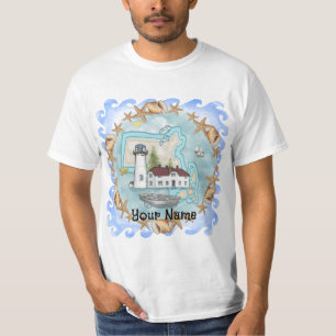 Massachusetts Shells Lighthouse  T-Shirt