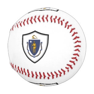 Massachusetts shield flag baseball