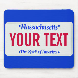 Massachusetts spirit of america license plate mouse mat