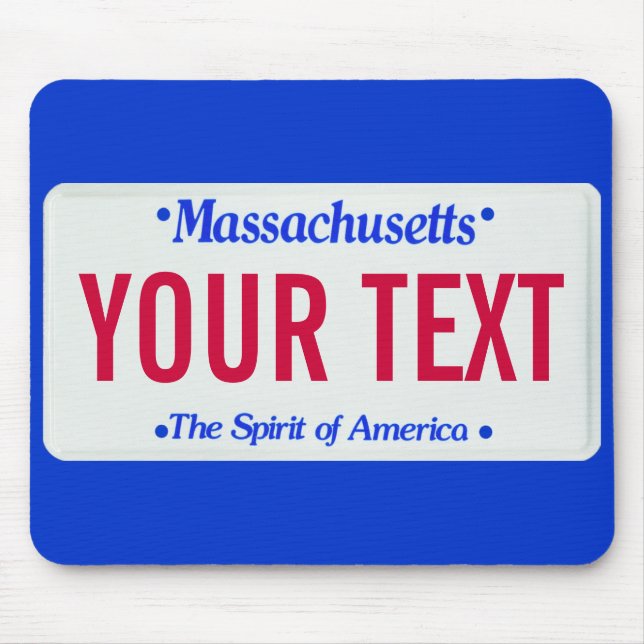 Massachusetts spirit of america license plate mouse mat (Front)
