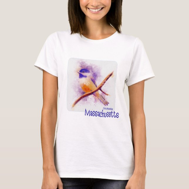 Massachusetts State Bird, the Chickadee T-Shirt (Front)