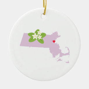 Massachusetts State Ceramic Tree Decoration