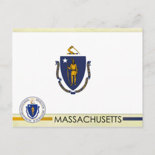 Massachusetts State Flag and Seal Postcard