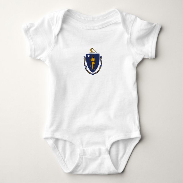 Massachusetts State Flag Baby Bodysuit (Front)