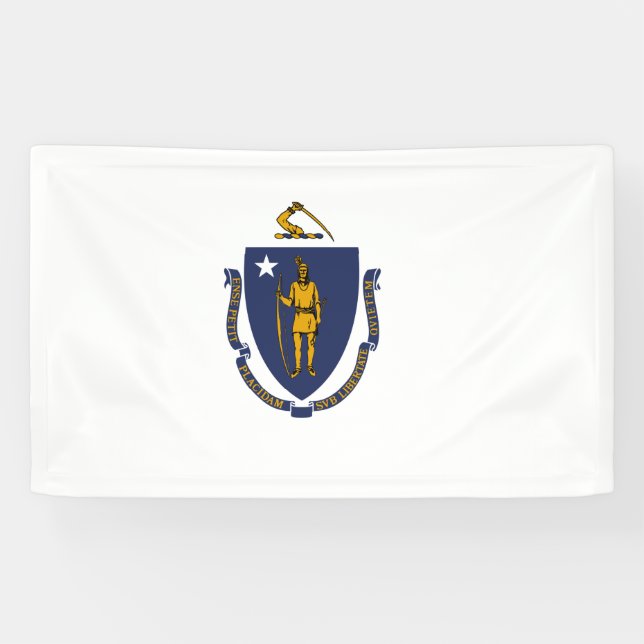 Massachusetts State Flag Banner (Horizontal)