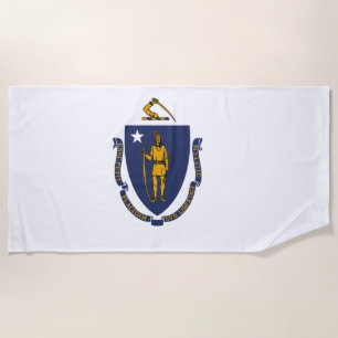 Massachusetts State Flag Beach Towel