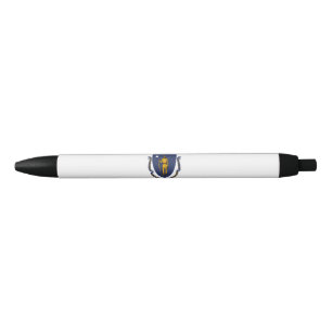 Massachusetts State Flag Black Ink Pen