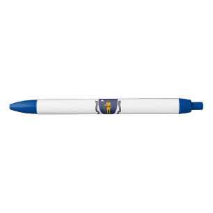 Massachusetts State Flag Blue Ink Pen