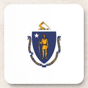 Massachusetts State Flag Design Coaster