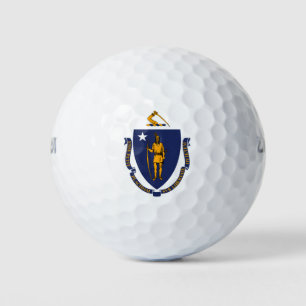 Massachusetts State Flag Design Golf Balls
