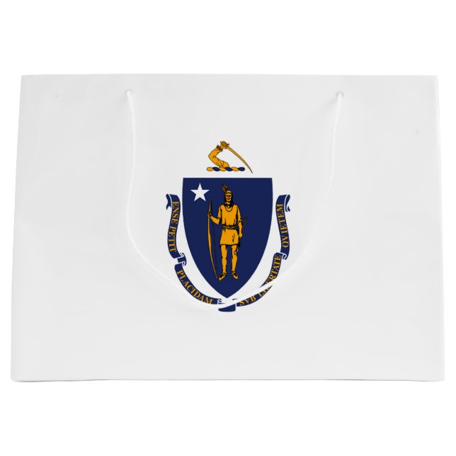 Massachusetts State Flag Design Large Gift Bag (Front)