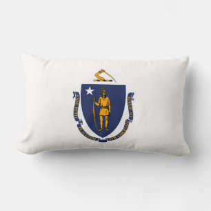 Massachusetts State Flag Design Lumbar Cushion