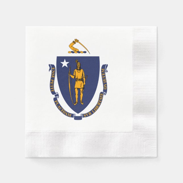 Massachusetts State Flag Design Napkin (Front)