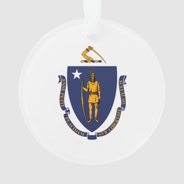 Massachusetts State Flag Design Ornament (Back)