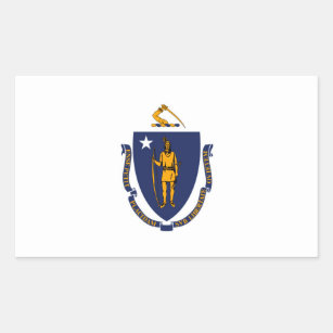 Massachusetts State Flag Design Rectangular Sticker