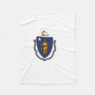 Massachusetts State Flag Fleece Blanket