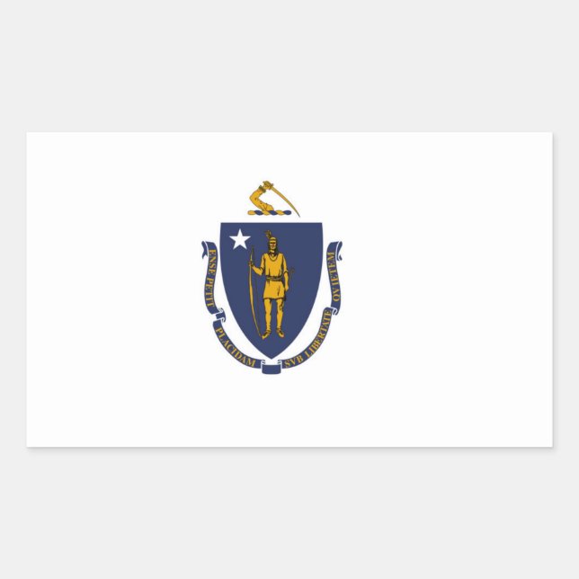 Massachusetts State flag Rectangular Sticker (Front)