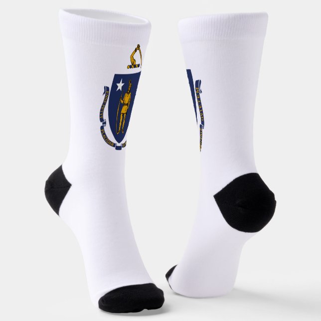 Massachusetts State flag Socks (Angled)