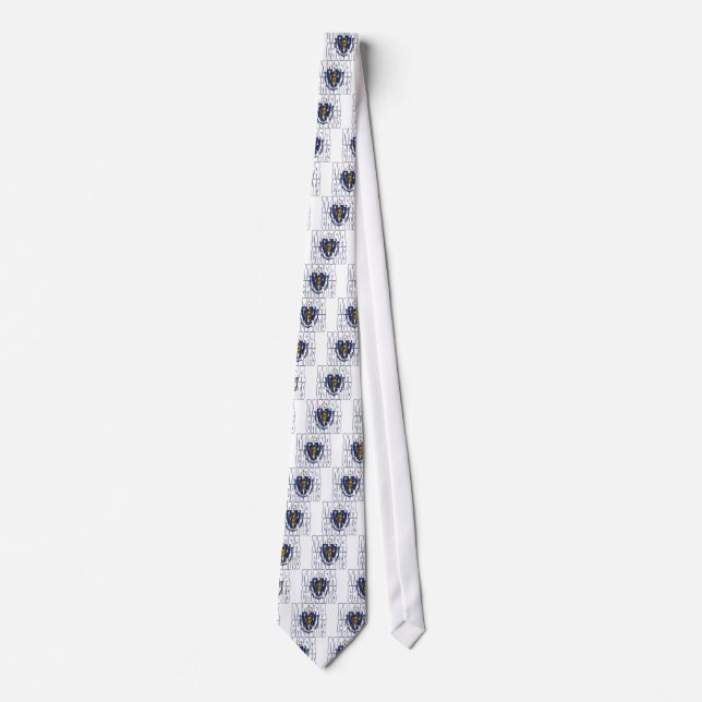 Massachusetts state flag text tie (Front)