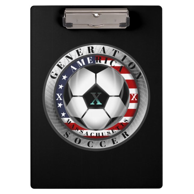 Massachusetts State Generation X American Soccer Clipboard (Front)