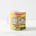 Massachusetts State Map Mug<br><div class="desc">A fun vintage postcard map of the State of Massachusetts repurposed on a mug.</div>