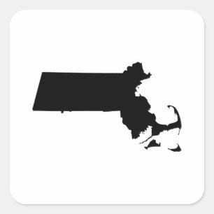 Massachusetts state outline square sticker