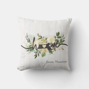 Massachusetts State Personalised Home City Rustic Cushion
