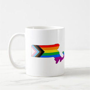 Massachusetts State Pride LGBTQ Progress Pride Coffee Mug