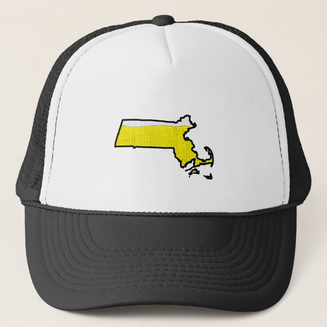 Massachusetts State Trucker Hat - Beer (Front)