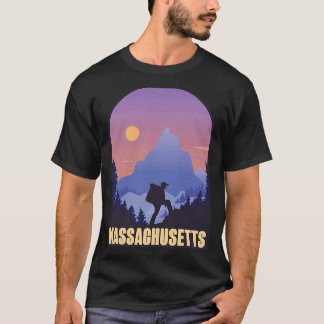 Massachusetts State USA Hiking Trip Souvenir T-Shirt