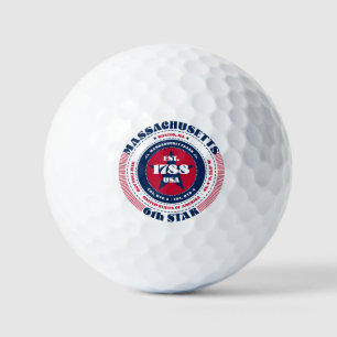 Massachusetts Statehood Patriotic Gift Golf Balls
