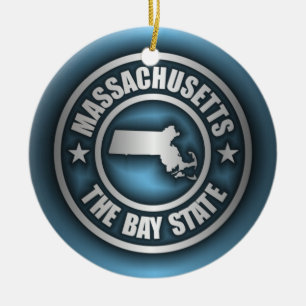 "Massachusetts Steel 2" Ceramic Tree Decoration