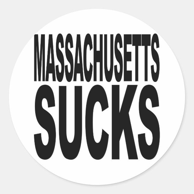 Massachusetts Sucks Classic Round Sticker (Front)