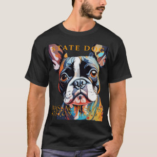 Massachusetts Territory Dog The Boston Terrier Art T-Shirt