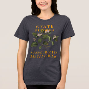 Massachusetts Territory Flower The Mayflower Tri-Blend Shirt