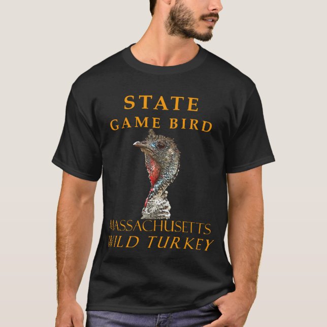 Massachusetts Territory Game Bird Quirky Turkey T-Shirt (Front)