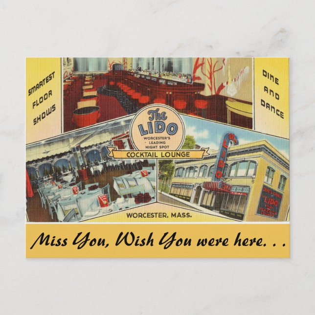 Massachusetts, The Lido, Worcester Postcard (Front)