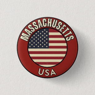 Massachusetts United States of America 3 Cm Round Badge
