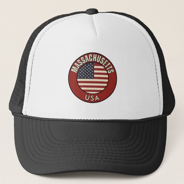 Massachusetts United States of America Trucker Hat (Front)