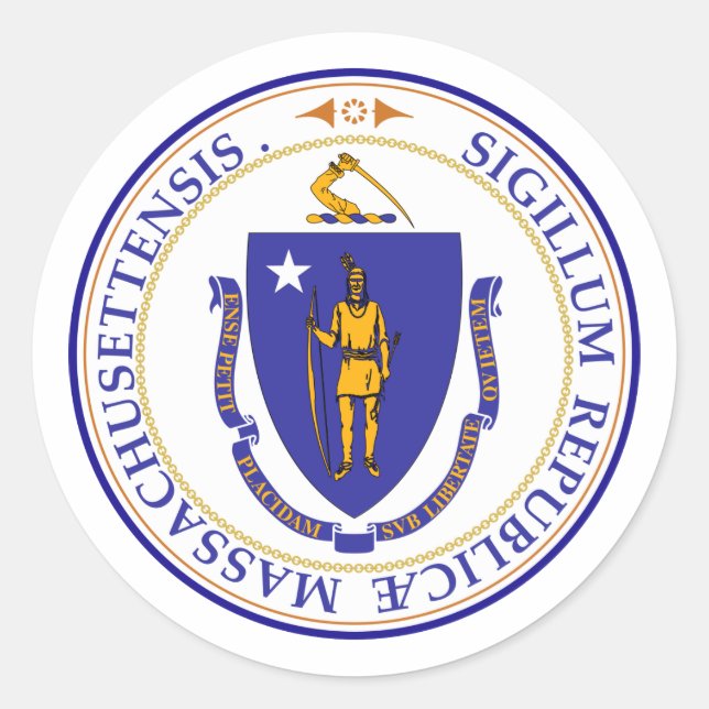 Massachusetts, USA Classic Round Sticker (Front)