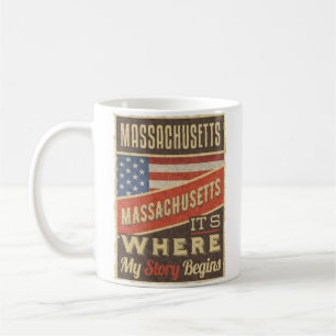 Massachusetts USA Flag Coffee Mug