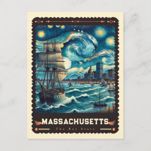 Massachusetts Vincent Van Gogh Inspired Postcard