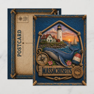 Massachusetts Vintage Travel Postcard