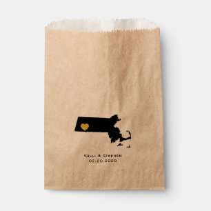 Massachusetts Wedding Favour Treat Sacks, Gift Bag