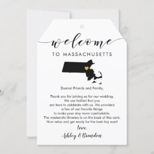 Massachusetts Wedding Welcome Tag Letter Itinerary