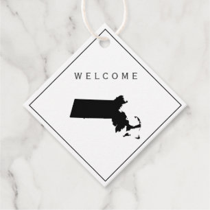 Massachusetts Welcome Bag Gift Tag, Wedding Favour Tags