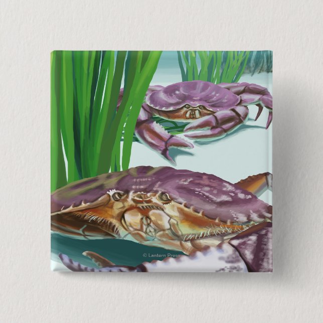 MassachusettsCrab and Fisherman 15 Cm Square Badge (Front)