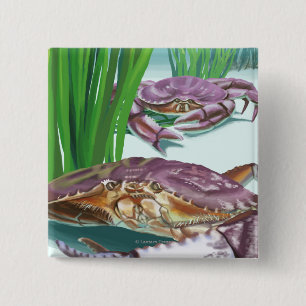 MassachusettsCrab and Fisherman 15 Cm Square Badge